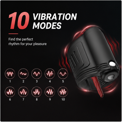 360° Surround Penis Trainer Glans Massager Vibrator Stimulator with 10 Vibration Modes