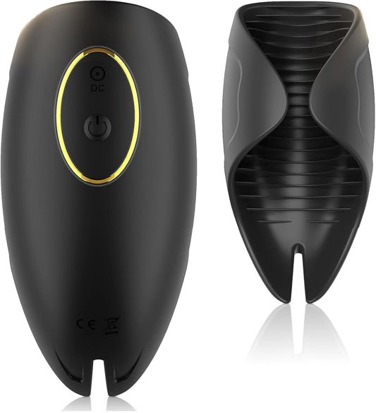 2 IN 1 Rib Tunnel Penis Trainer Vibrator Masturbator with 10 Vibration Levels