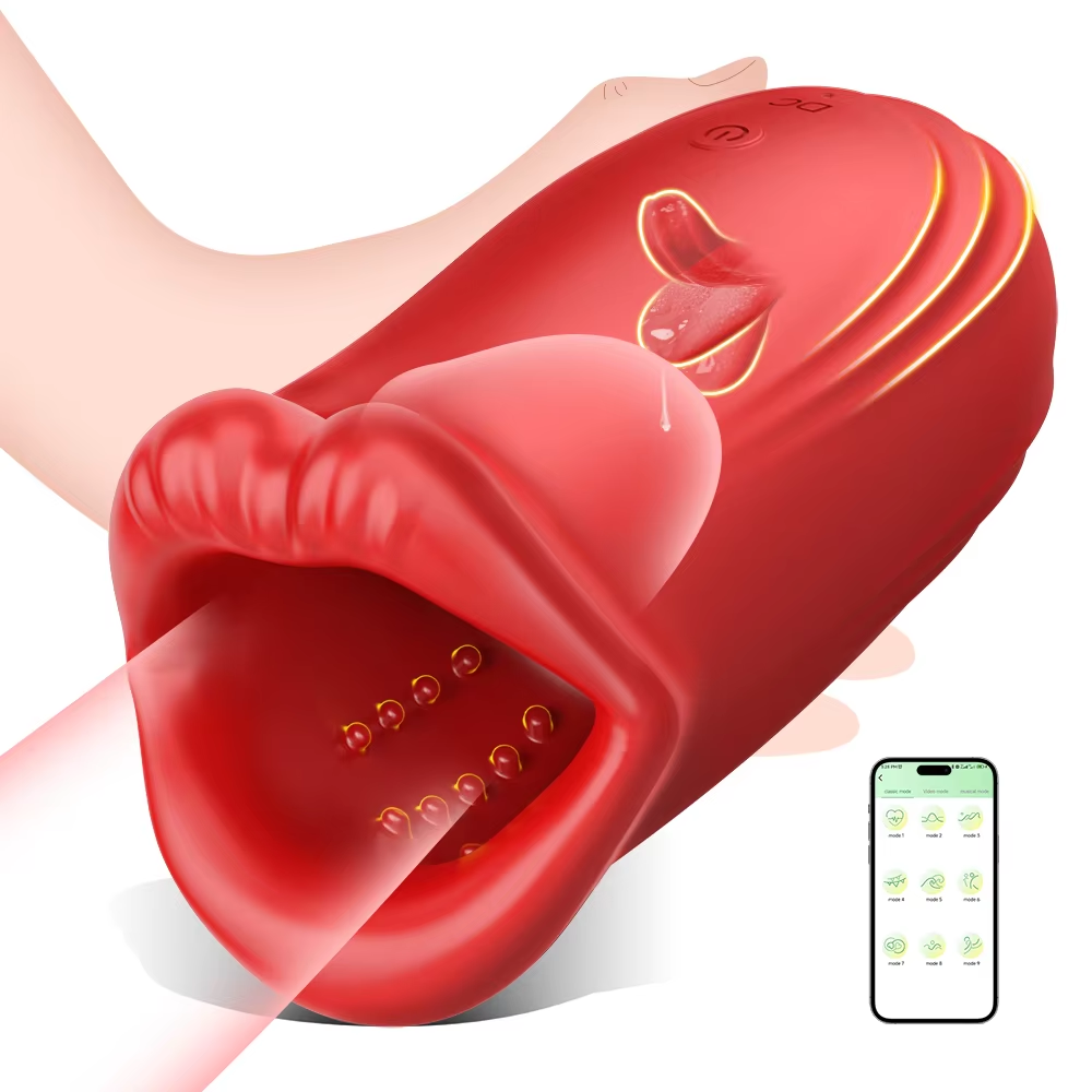 APP Control Sucking Mastubator Blowjob Penis Trainer Glans Stimulator with 9 Vibrations