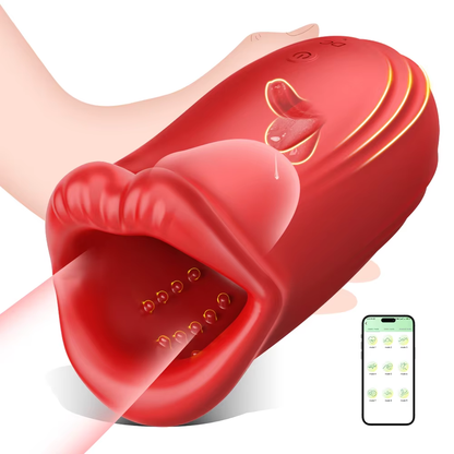 APP Control Sucking Mastubator Blowjob Penis Trainer Glans Stimulator with 9 Vibrations