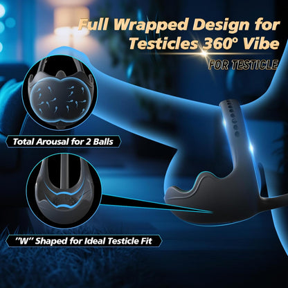 3 IN 1 Anal Plug Vibrator Testicle Taint Stimulator Cock Ring with 10 Vibrations