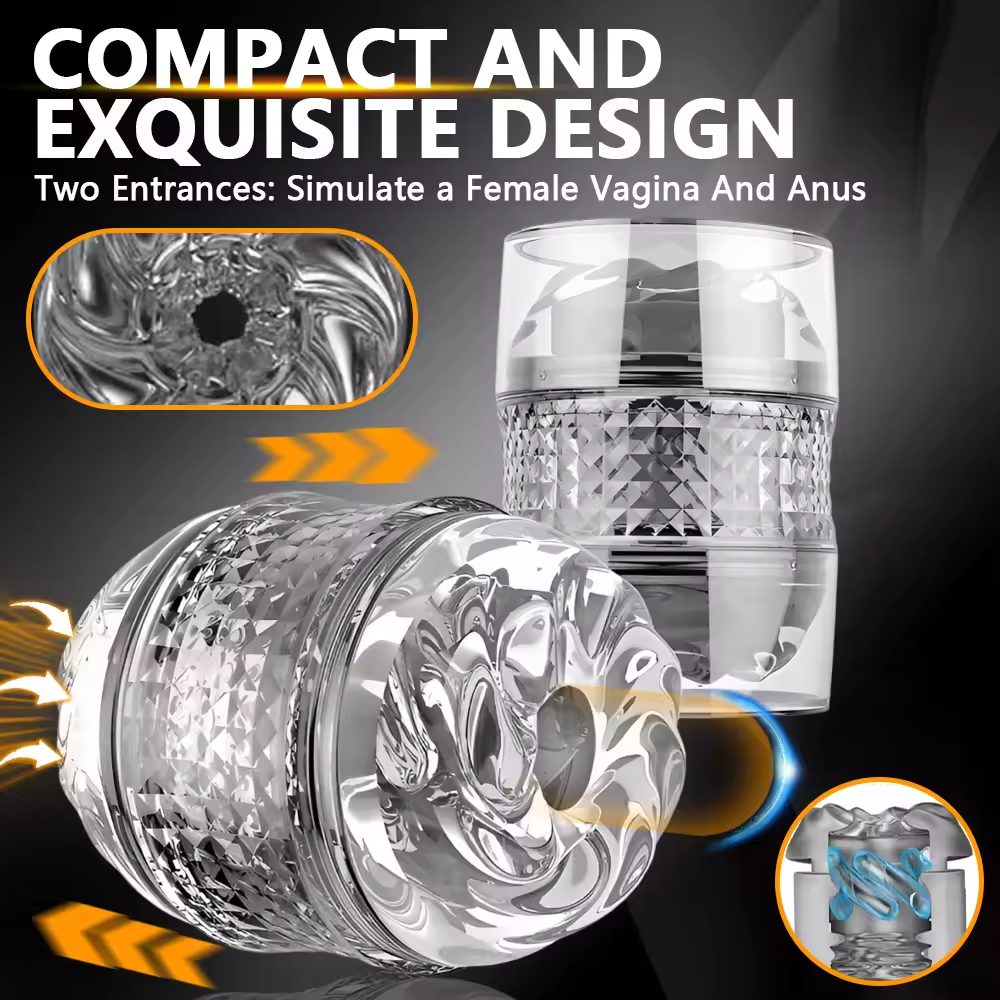 Open-Ended Crystal Sucking Penis Stroker Pocket Pussy Sleeve Masturbator