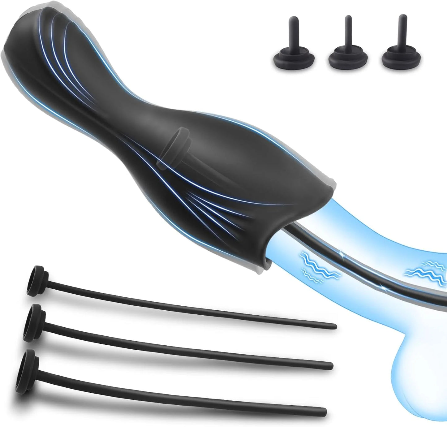 Electric Glans Stimulator Dilator Urethra Penis Trainer with 10 Vibrations