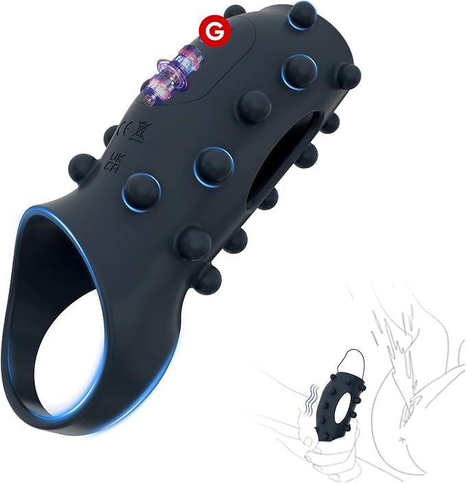 10 Powerful Vibrations Breathable Vibrating Penis Sleeve Cock Ring