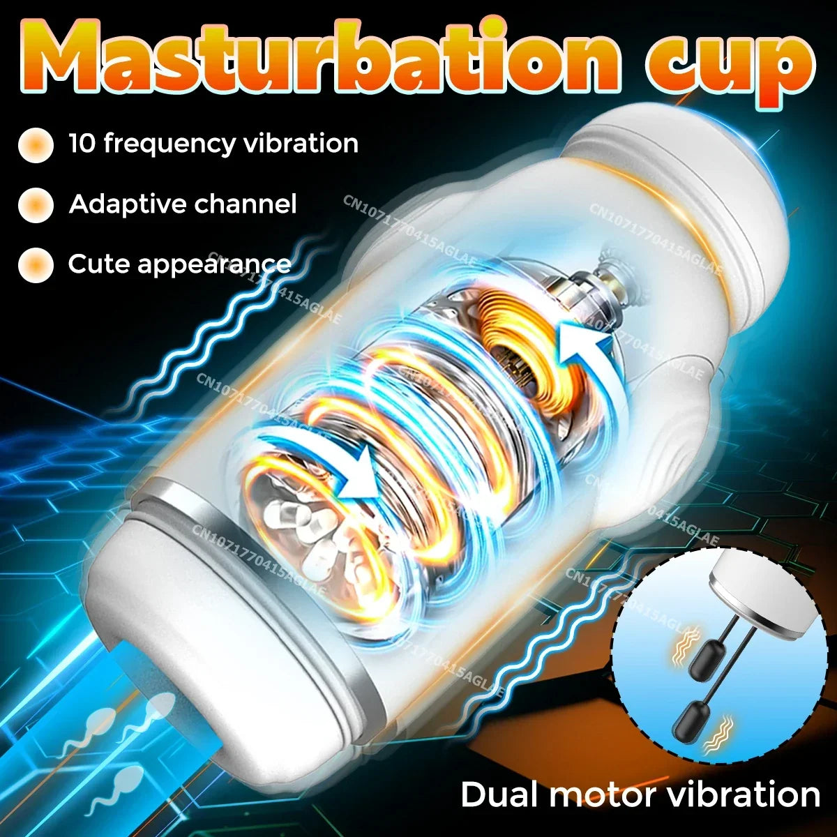 Automatic Masturbator Penis Trainer Vibrator Stroker Blowjob with 10 Vibration Modes