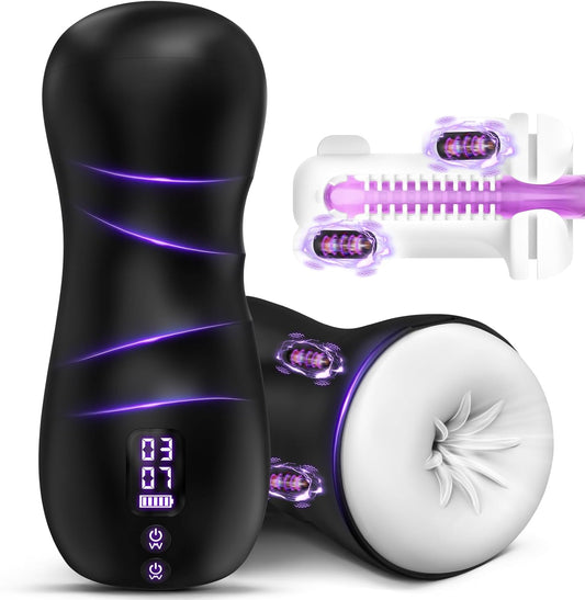 Dual Motors Blowjob Machine Automatic masterbator Male Stroker with 100 Play Styples