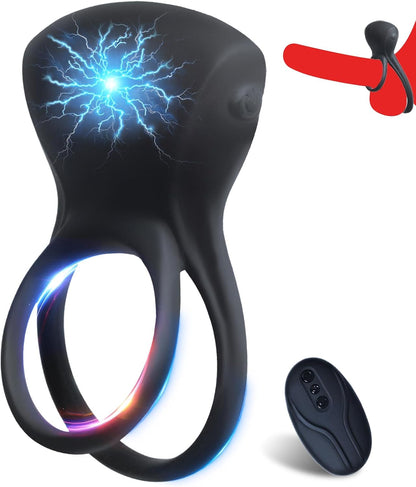 E-stim Cock Ring Penis Trainer Stimulator with 10 Vibrations & 5 Electric Shocks