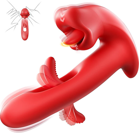 Rose G Spot Vibrator with 7 Kissing Patterns 7 Vibration Intensities & 10 Flapping Modes