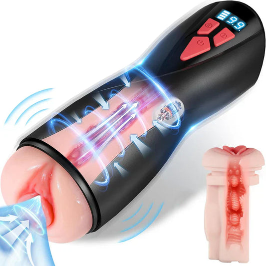 LCD Display Automatic Masturbator with Powerful 9 Vibration & 5 Suction Modes
