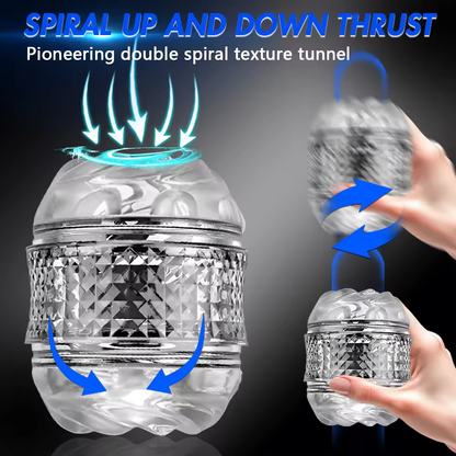 Open-Ended Crystal Sucking Penis Stroker Pocket Pussy Sleeve Masturbator