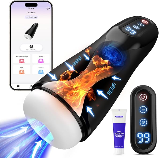 Automatic Sucking Heating Stroker Male Masturbator with 9 Suction & Vibrating Modes