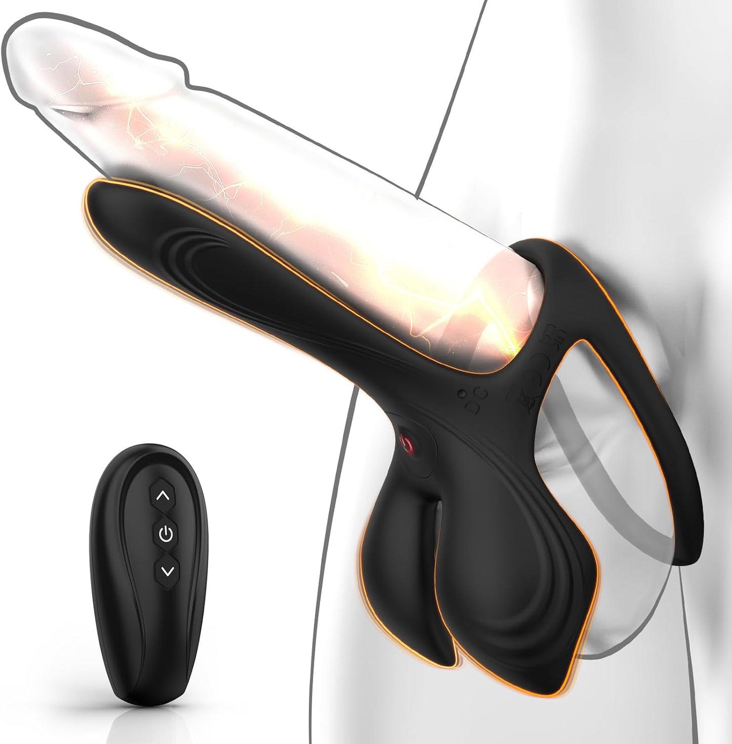 Dual Penis Ring Male Delay Erection Rose Clitoral Stimulator G Spot Vibrator with 10 Modes