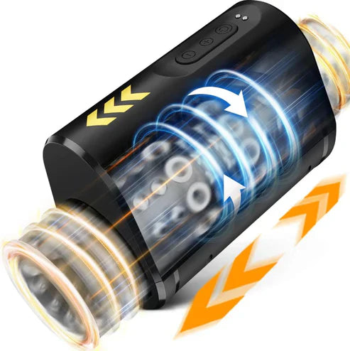 2 in 1 Automatic Masturbator Penis Trainer with 7 Thrusting & Rotating Modes