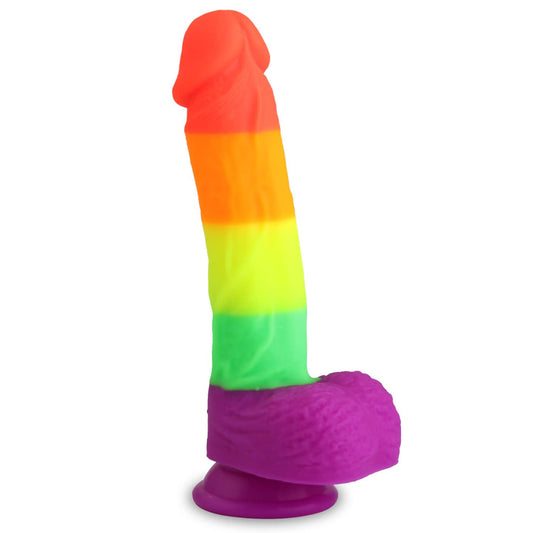 8.1 Inch Realistic Rainbow Dildo with Strong Suction Cap Base