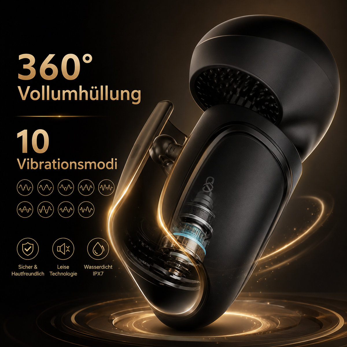 360° Full Enclosure Automatic Penis Trainer Vibrator Masturbator with 10 Vibration Modes