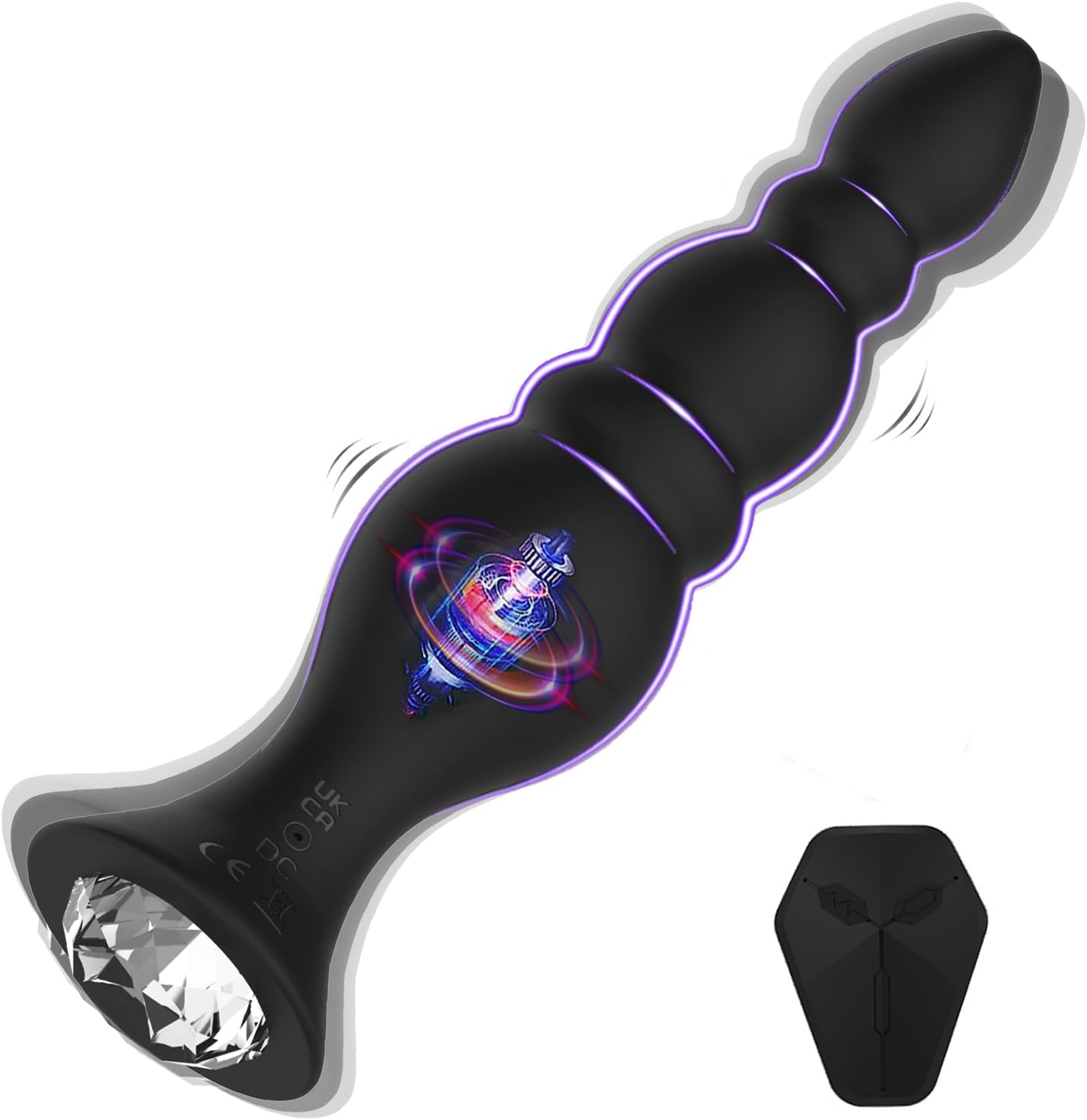 10 Powerful Vibrations Anal Beads Butt Plug Prostate Massager with Remote Control