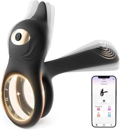 3 IN 1 Dual-Ring Penis Vibrator & Clitoral Stimulator Cock Ring with 10 Modes