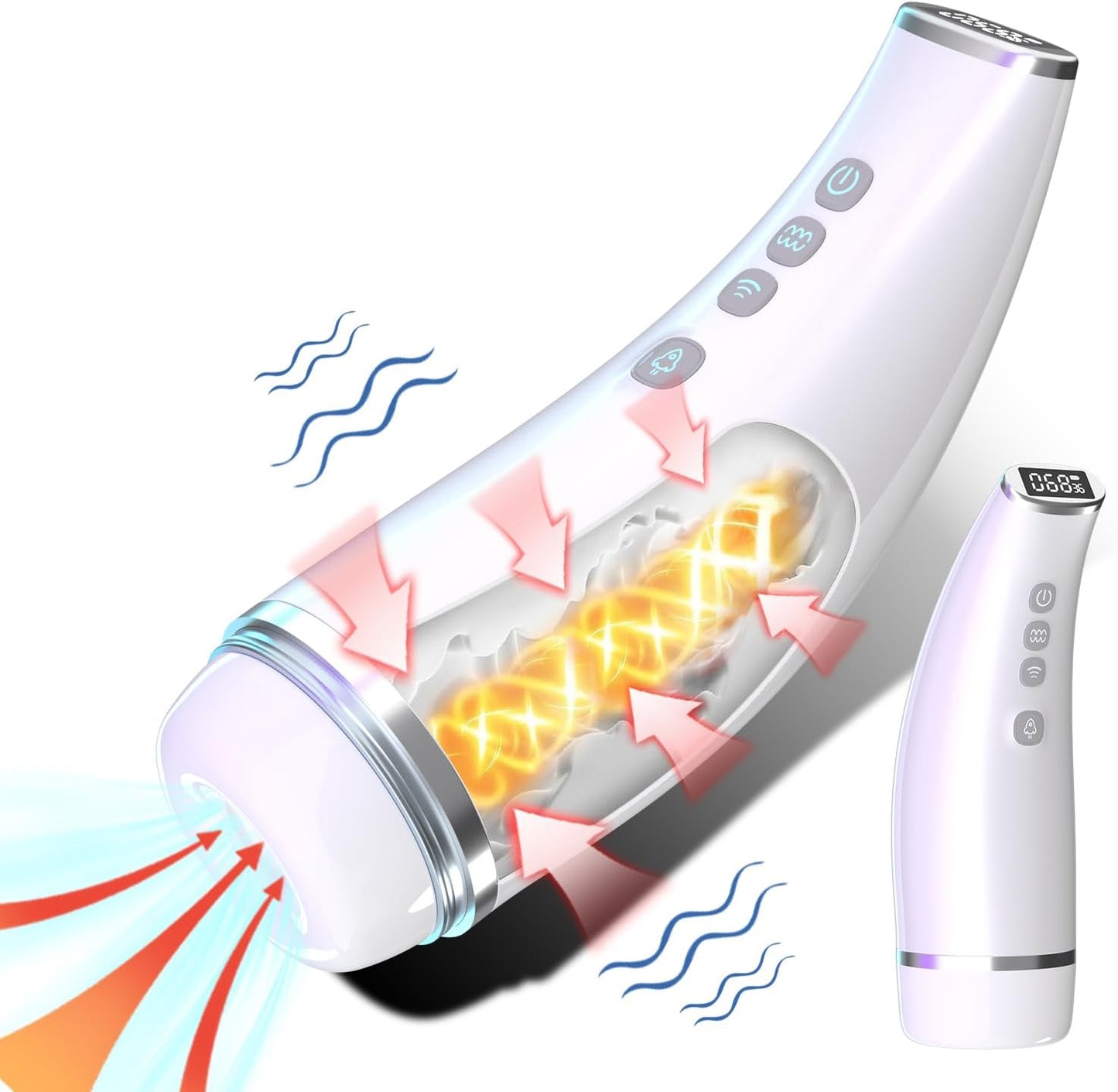 LCD Display Smart Masturbator Stroker with 7 Suction & 10 Vibration Modes