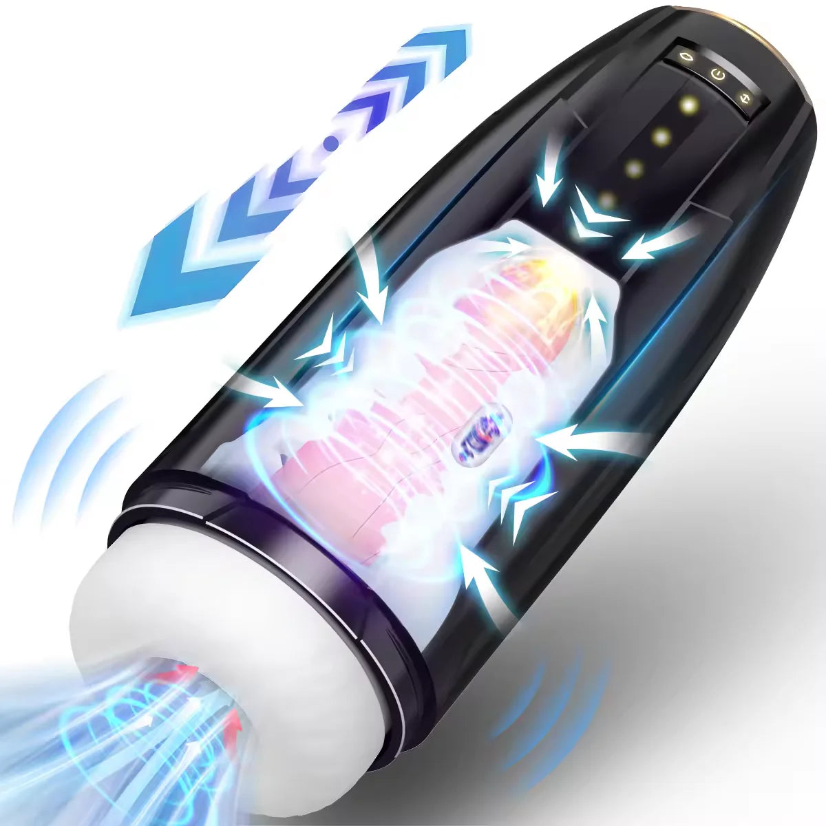 3 IN 1 Automatic Masturbator Stroker Blowjob with 10 Vibrating & Sucking & Thrusting Modes