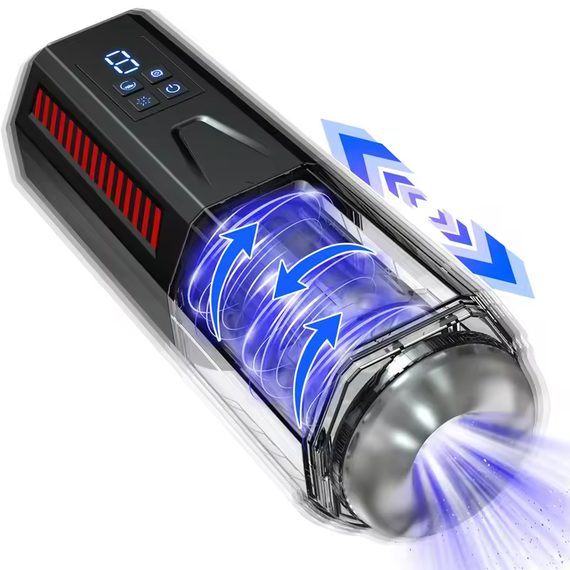 LCD Display Automatic Masturbator Stroker with 7 Vibrating & 7 Thrusting Modes