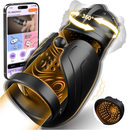 360° Wrapped Penis Trainer Vibrator Cock Ring with 10 Swing & 10 Vibrating Modes