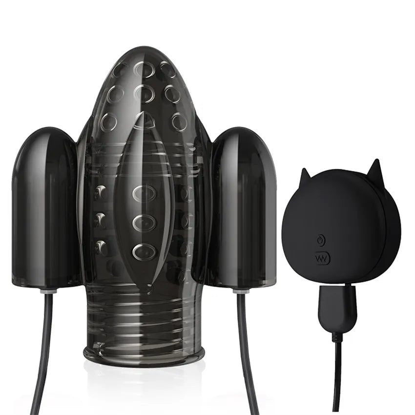 Glans Vibrator Penis Trainer Delay Lasting Massager with 2 Motors & 10 Vibrations