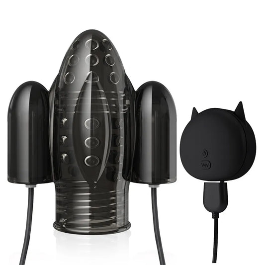 Glans Vibrator Penis Trainer Delay Lasting Massager with 2 Motors & 10 Vibrations