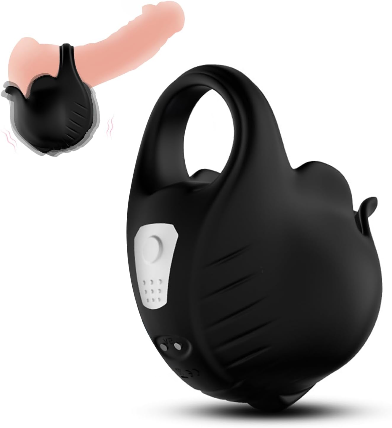 Full Wrapped Cock Ring Penis Trainer Vibrator Testicles Stimulator with 7 Vibrations Modes