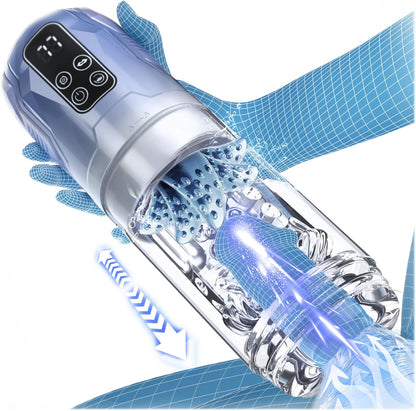 4 IN 1 Automatic Masturbator Penis Pump Stroker with 7 Sucking & 7 Vibrating Modes