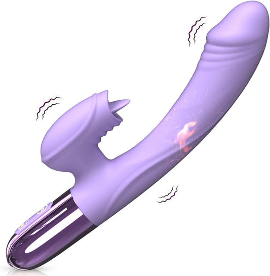 Heated G Spot Rabbit Vibrator with 10 Licking & Powerful Vibration