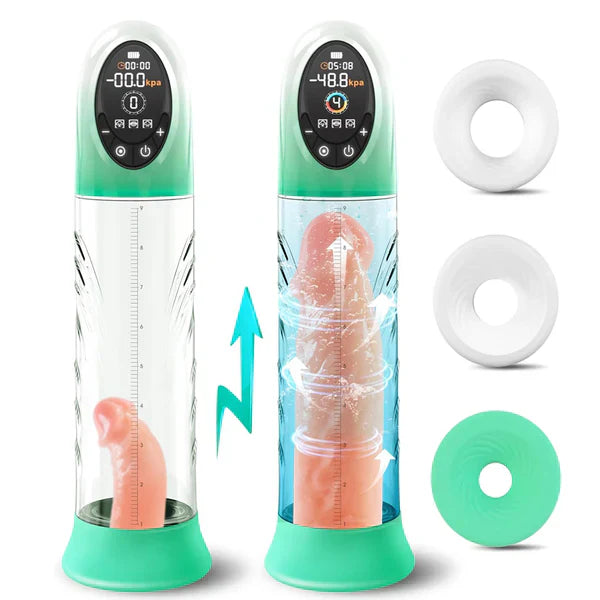 LCD Display Electric Vacuum Penis Pump with 4 Pressure & 9 Suction Modes