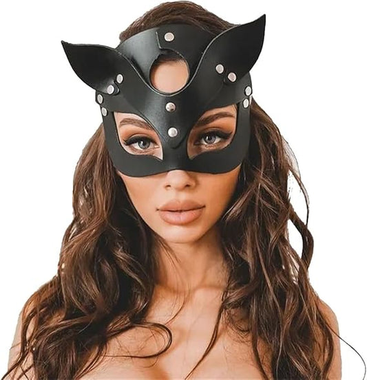 Fox Mask Fashion Leather Cat Mask Cosplay Game Bondage