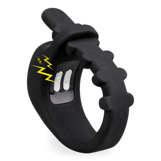 E-stim Adjustable Cock Ring Penis Trainer Vibrator with 5 Electro Shock Modes