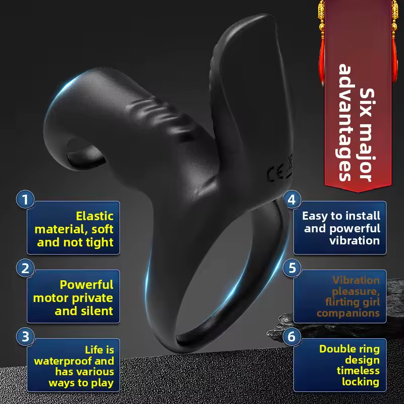 Electric Penis Trainer Cock Ring Vibrator Masturbator with 7 Powerful Modes