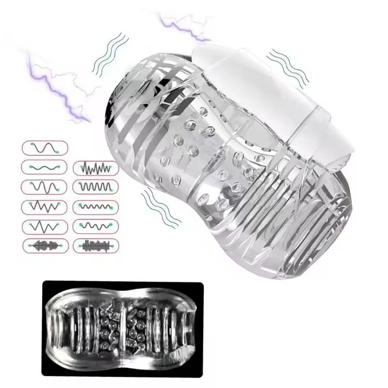 360°All-Around Wrapping Penis Trainer Glans Massager with 10 Vibration Modes