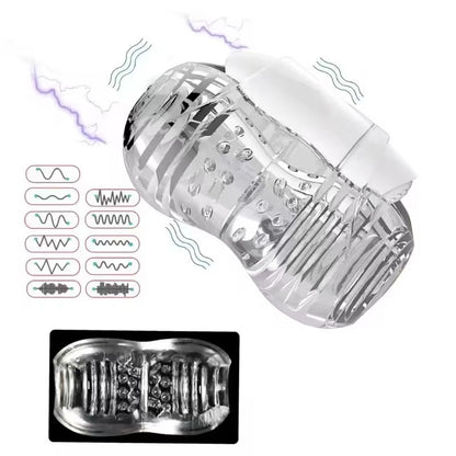 360°All-Around Wrapping Penis Trainer Glans Massager with 10 Vibration Modes