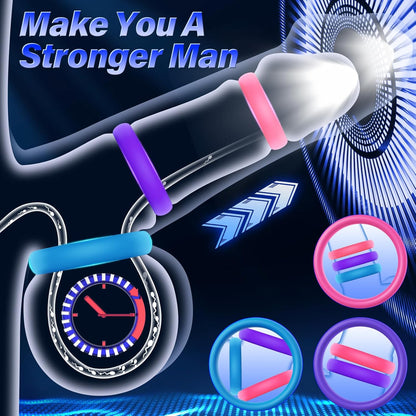 Multi-Coloured Cockring Cock Penis Ring with 3 Pcs Different Sizes