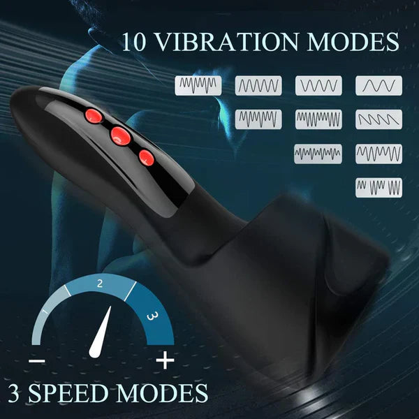 2 IN 1 Electric Penis Vibrator Glans Trainer Masturbator with 9 Vibration Modes