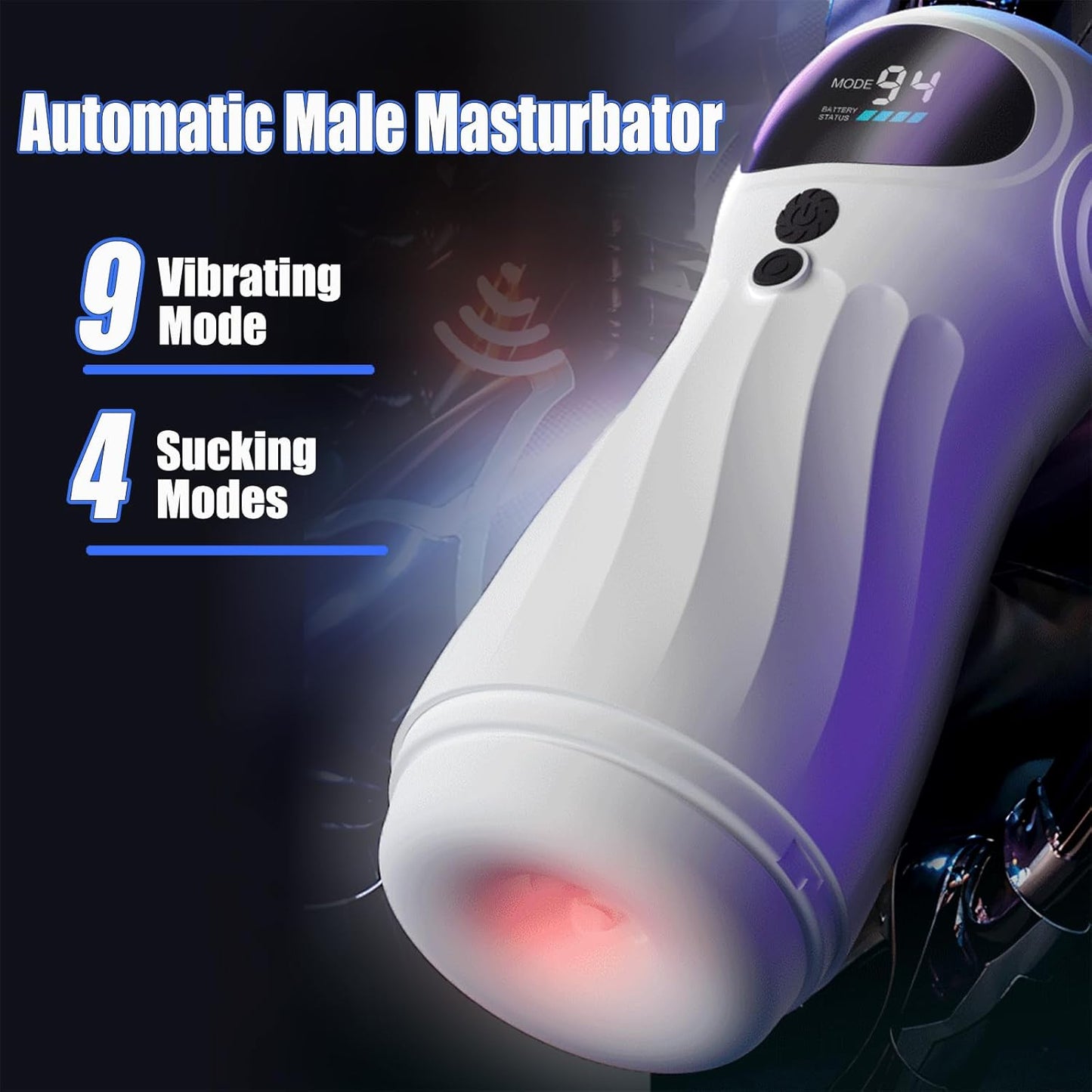 Automatic Masturbator Blowjob Stroker Pocket Pussy with 9 Vibration & 4 Suction Modes