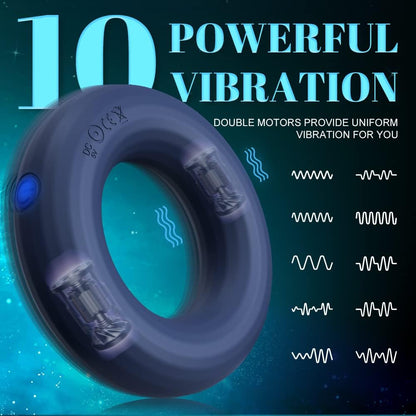 O-Shape Cock Penis Ring Vibrator with 10 Vibration Modes
