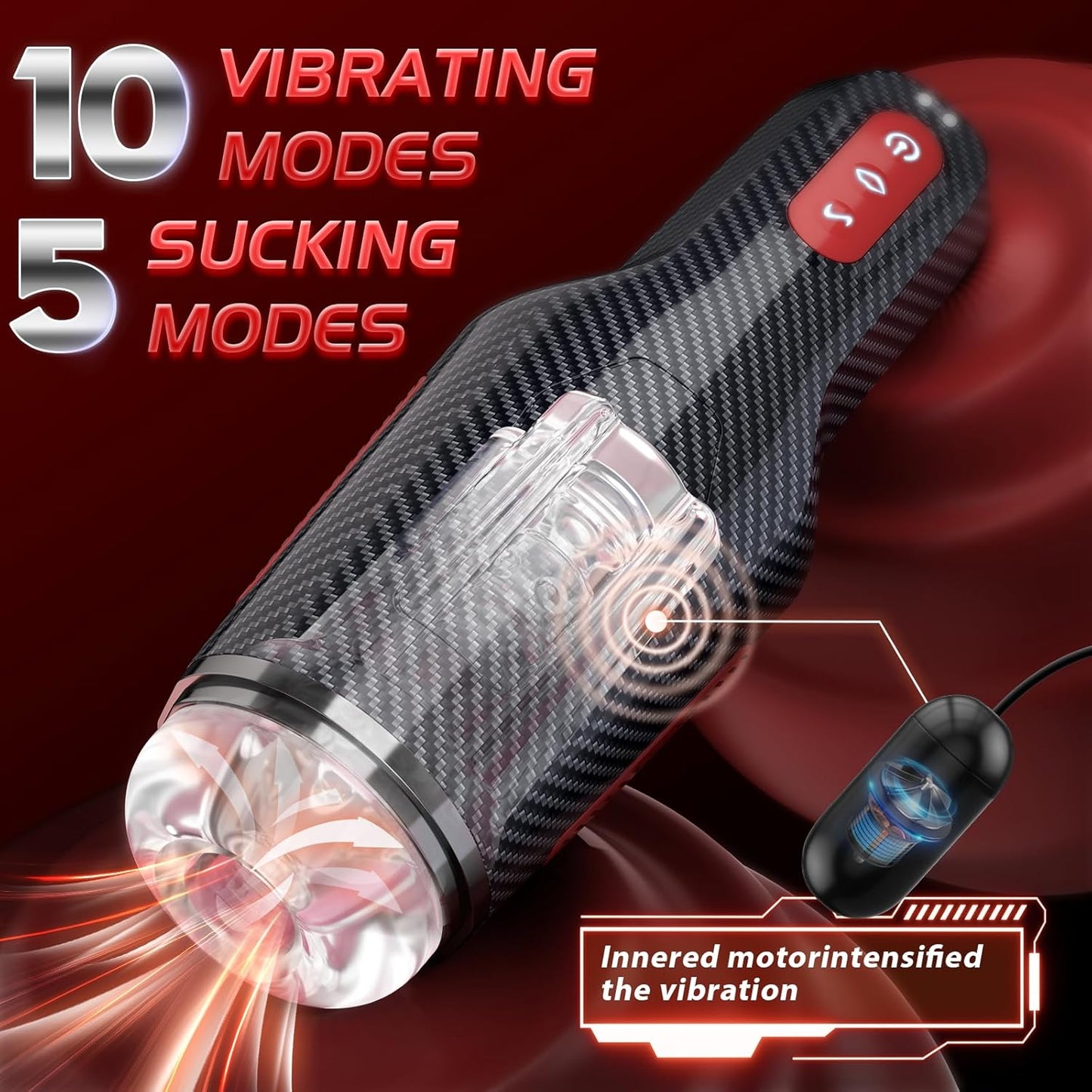 Automatic Male Masturbator Blowjob Sex Machine with 5 Sucking & 10 Vibrating Modes