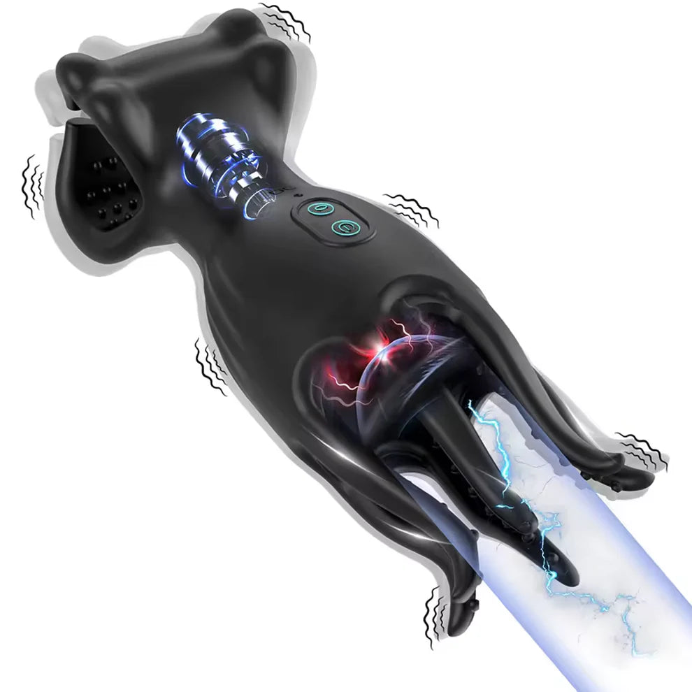 Penis Trainer Vibrator Glans Stimulator Oral Sex Masturbator with 9 Modes