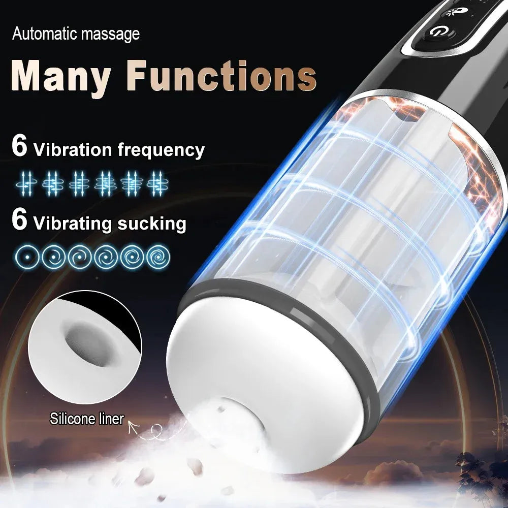 Automatic Masturbator Stroker Blowjob Massage with 6 Suction & 6 Vibration Modes