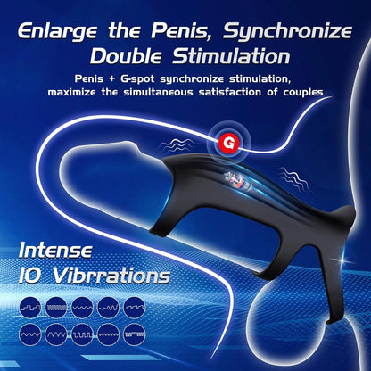 Thickening Penis Ring Sleeve Cock Extender Stimulator with 10 Modes