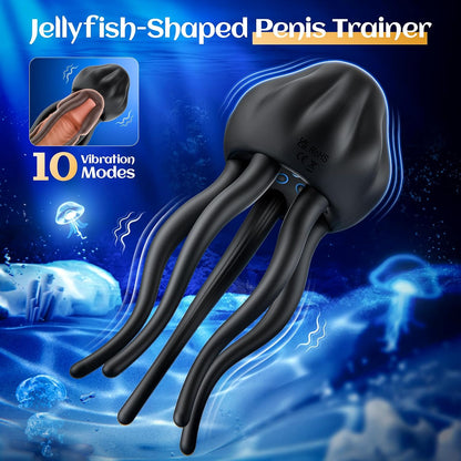Jellyfish-Shaped Penis Vibrator Masturbator with 10 Vibrating Modes