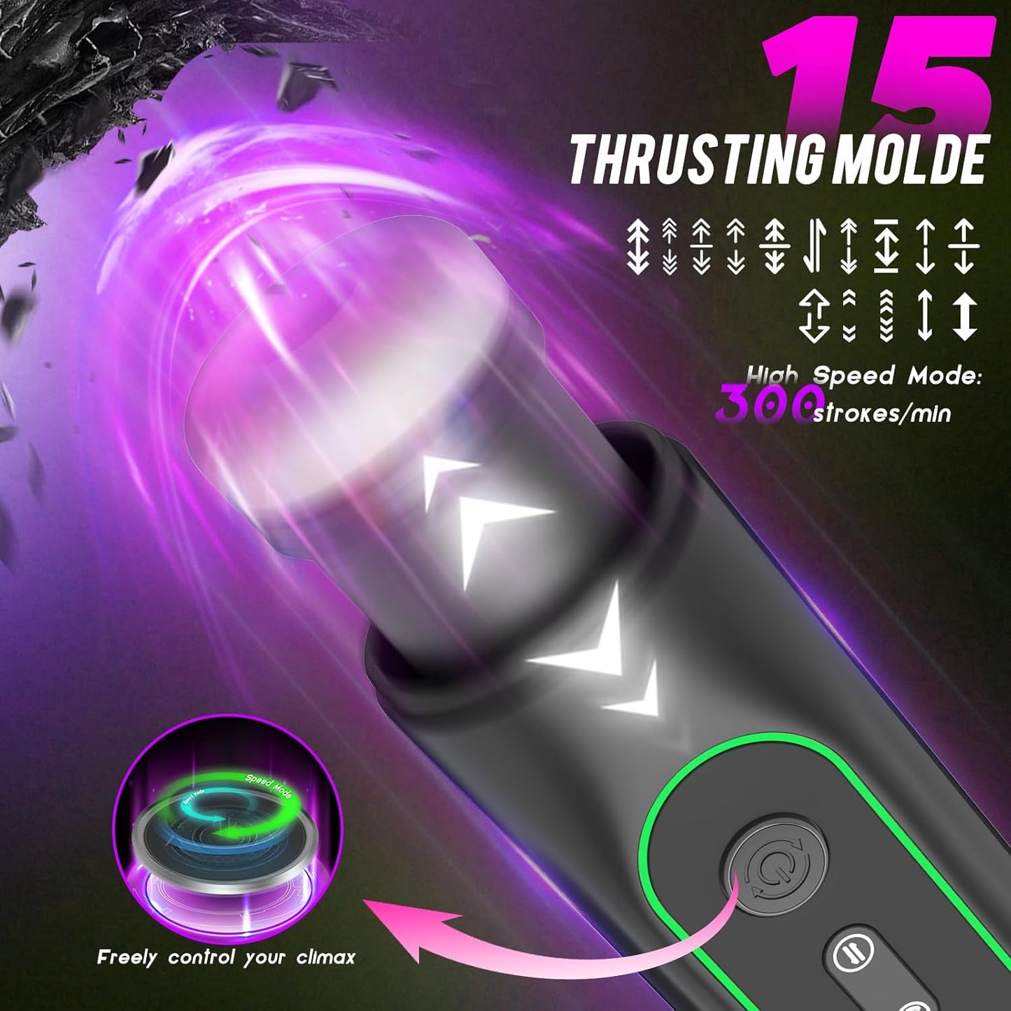 Automatic Masturbator Blowjob Machine with Sucking & High-Speed Thrusting & Vibrating & Heating
