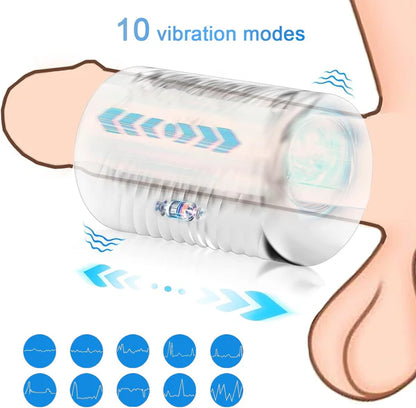 Automatic Penis Trainer Pocket Pussy Blowjob with 10 Vibrations