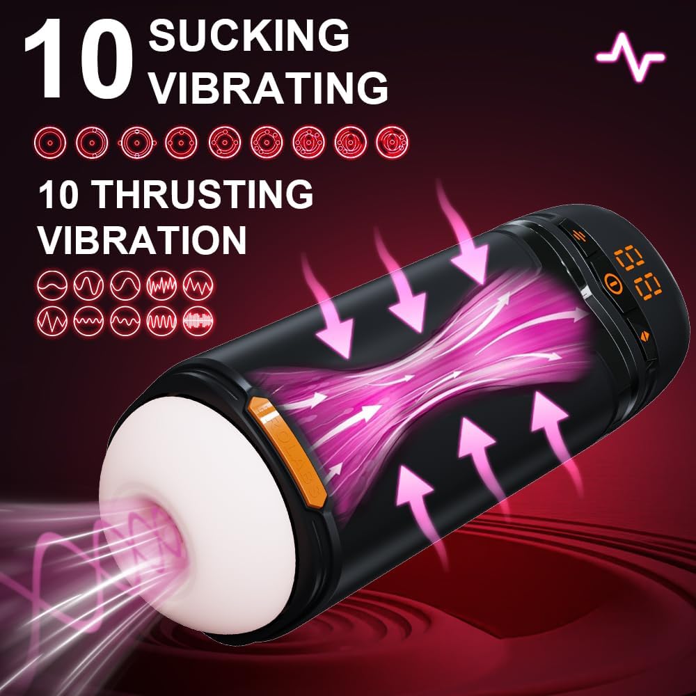 Electric Masturbator Vacuum Pump with 10 Thrusting & Rotating & Vibrating & Sucking