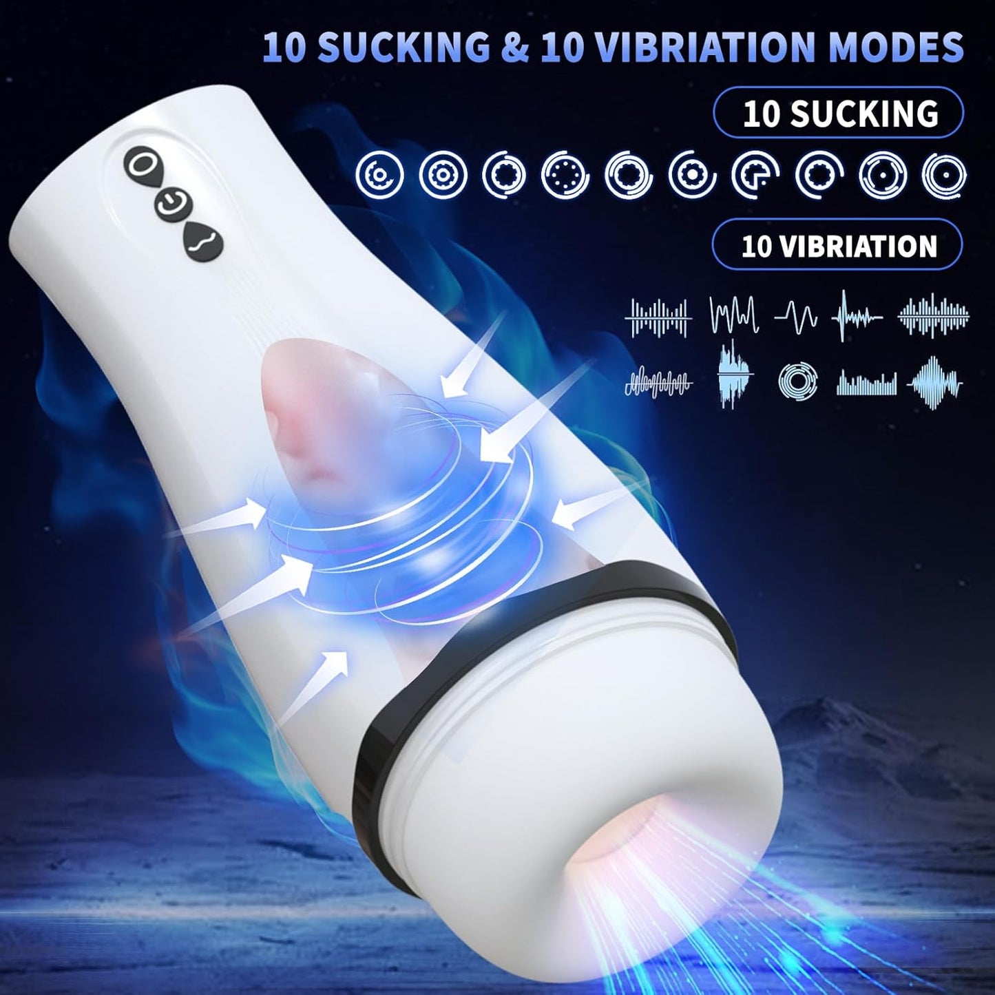 Automatic Masturbator Stroker Penis Stimulation with 10 Sucking & Vibrating Modes