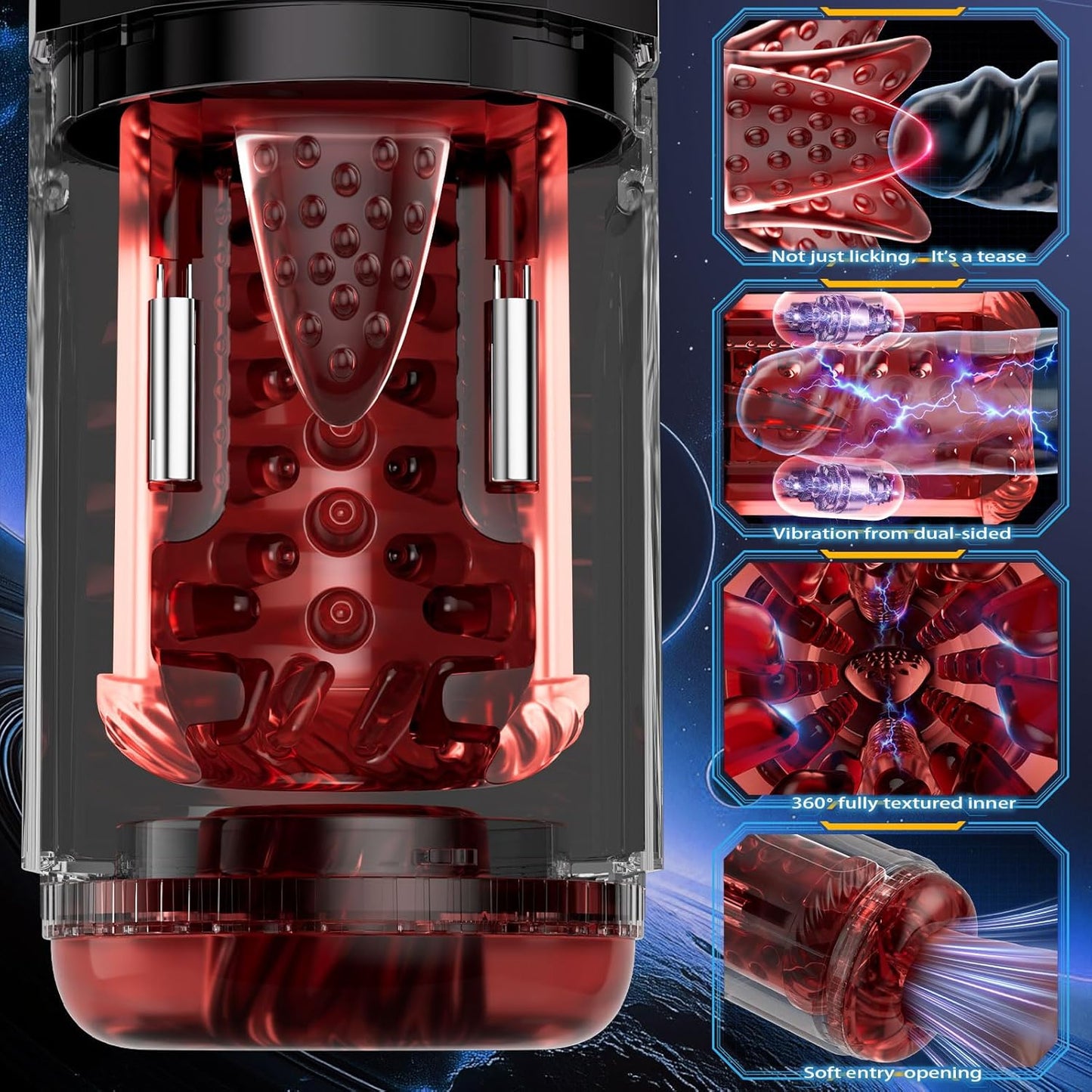 AI Automatic Masturbator Blowjob Stroker with 12 Thrusting + 360° Rotating Modes